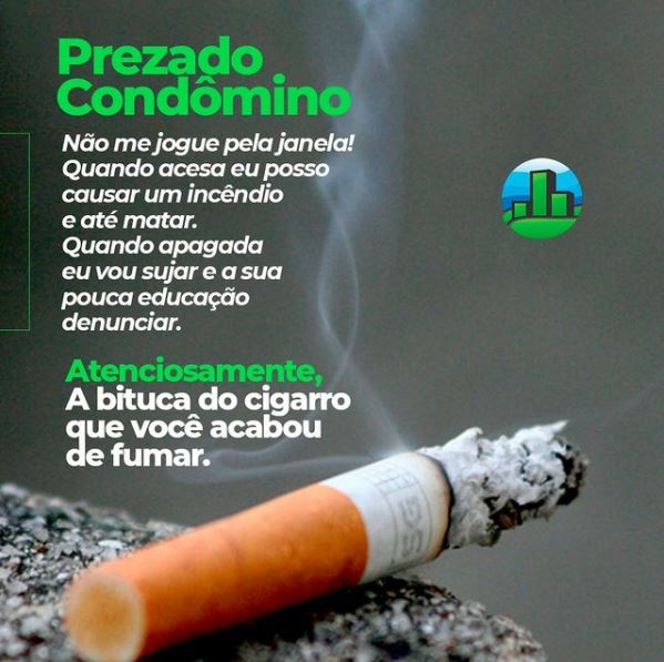 Cuidado com as bitucas de cigarro no seu condomínio! 